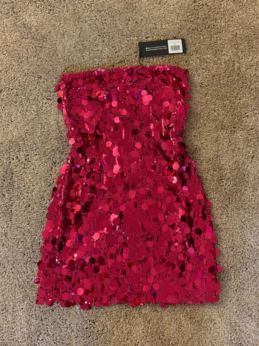 White Fox Hot Pink Sequence Tube Dress